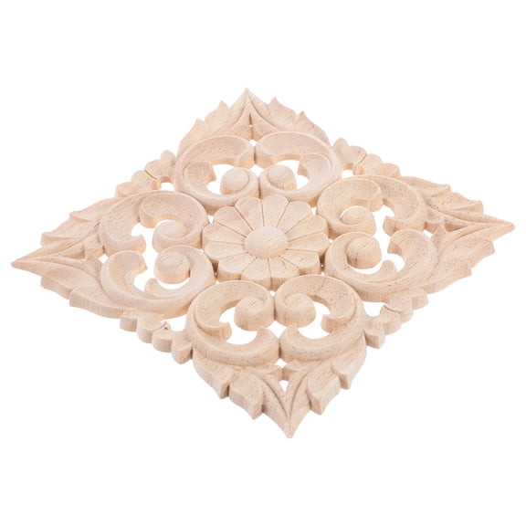 Mobestech Khaki Solid Wood Decorative Trim with Handcarved Patterns for Furniture Door and Cabinet Accents