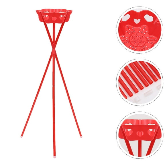 Mobestech Elegant Red PVC Wedding Flower Rack, Easy Assembly, Decorative 1Set