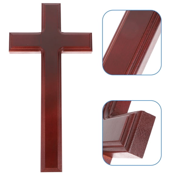 Mobestech Brown Wooden Cross Pendant for Christmas Wall Decor Blessing