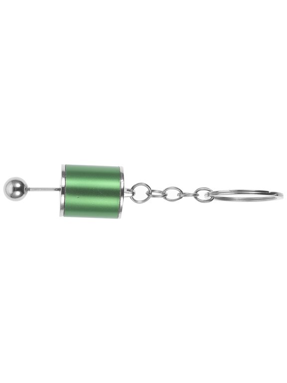 Gear Shifter Keychain, Green Alloy, Stylish 6-Speed Fidget for Car Keys