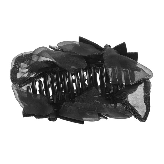 Mobestech Elegant Black Bowknot Hair Clip with Sparkly Rhinestones for Holiday and Wedding Updos