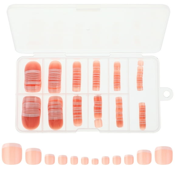 Mobestech French False Toenails 120Pcs Abs Comfortable Fit Short Square Toe Nail Tips
