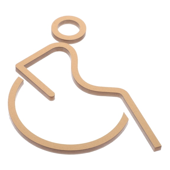 Mobestech Golden Acrylic Accessible Restroom Sign with Wheelchair Symbol for Indoor Public Bathroom Decoration