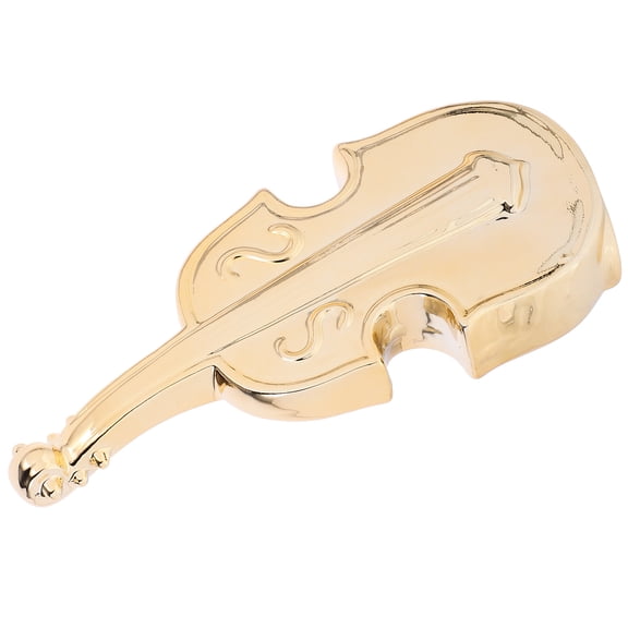 Mobestech Elegant Golden Ceramic Cello Model Artwork for Indoor Desk Decoration and Photo Prop