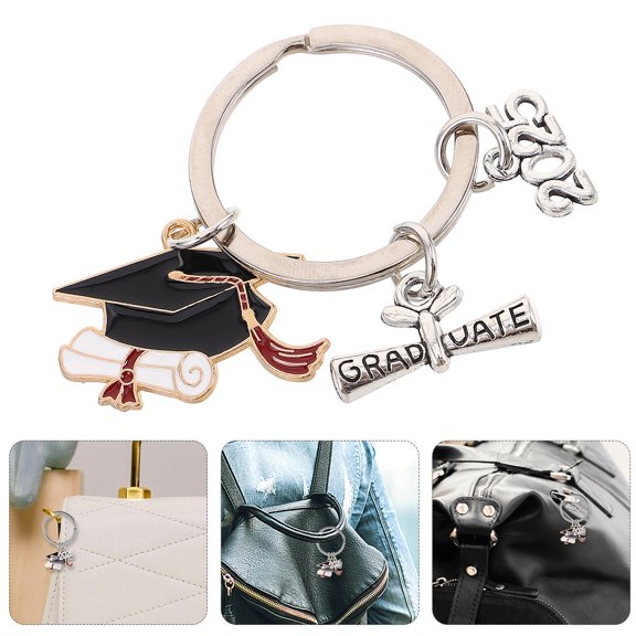 Mobestech graduation party favors for guests graduation cap keychain zinc alloy 1Pcs