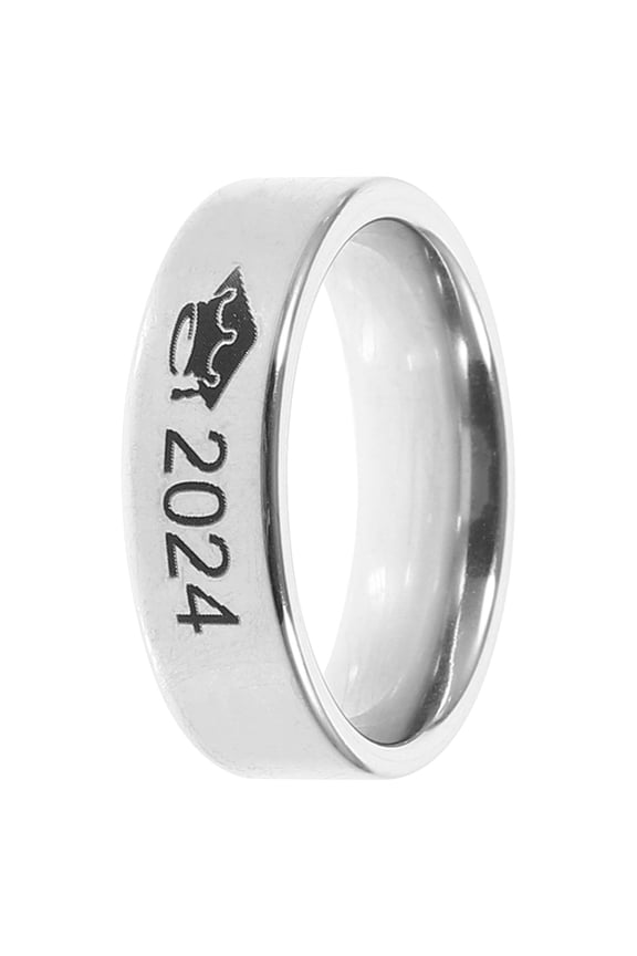 Unisex Stainless Steel Graduation Ring Metal Finger Ring Doctoral Cap Design