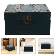 Mobestech Green Wooden Storage Box Combination Lock Antique Treasure Chest