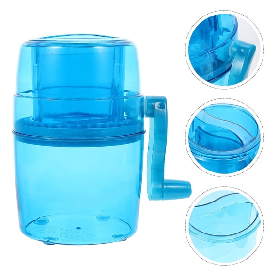 Mobestech Hand Crank Operated Ice Crusher Blue Manual Ice Shaver for Home Kitchen Use