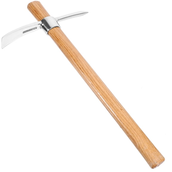 Mobestech Hand Hoe Garden Tool with High Grade Wood and Stainless Steel for Weeding and Digging