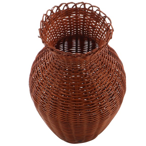 Mobestech Handcrafted Light Brown Bamboo Weaving Basket for Decorative Use and Flower Arrangements 12.0 Inches