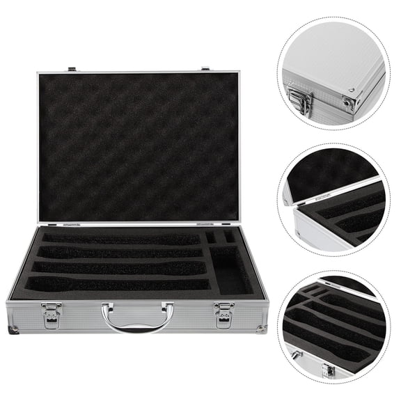 Mobestech Hard Box Mic Case White Color with Handle Scratch Proof Shock Resistant Microphone Organizer