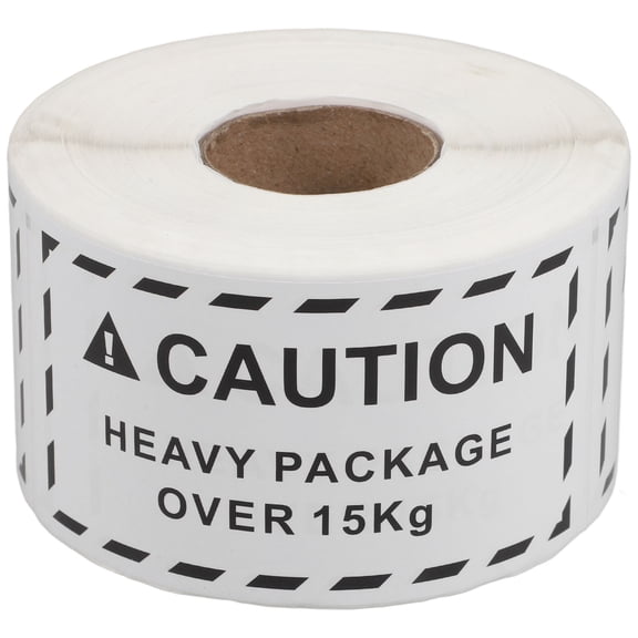 Mobestech High Adhesion White Shipping Caution Labels for Moving Pallets and Heavy Packages