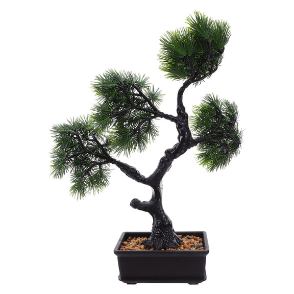 Mobestech Indoor Bonsai Tree Artificial Plastic Potted Plant Realistic Zen Garden Decoration