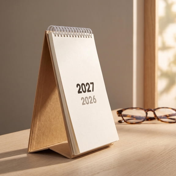 Mobestech Khaki Desktop Calendar with Organizer Stand for Efficient Home Scheduling