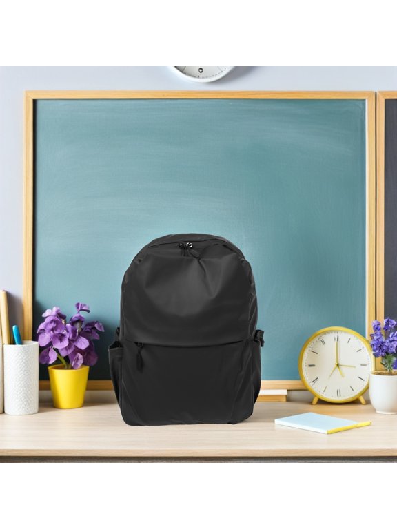 Black Polyester Teacher Backpack with Multiple Compartments for Storage