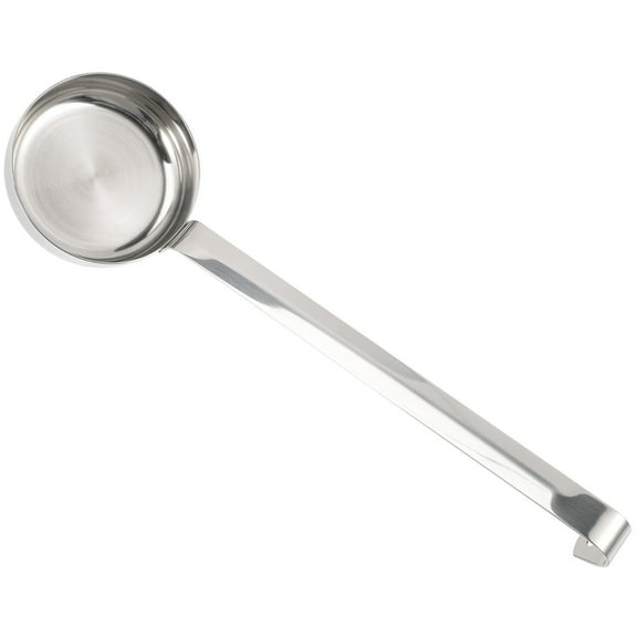 Mobestech Metal Ladle Stainless Steel Pizza Sauce Spoon Silver Flat Scoop For Home Kitchen 1Pcs