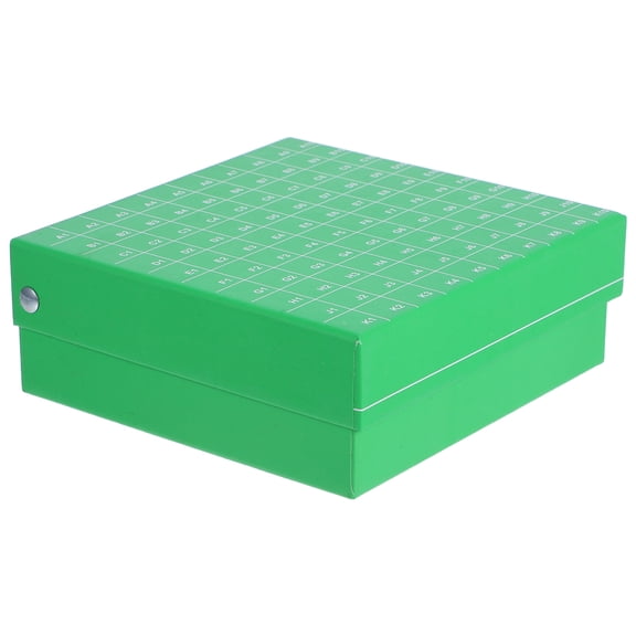 Mobestech 100 Well Microtube Storage Box with Lid, Cardboard Freezer Lab Rack for Researchers, 1 Pack