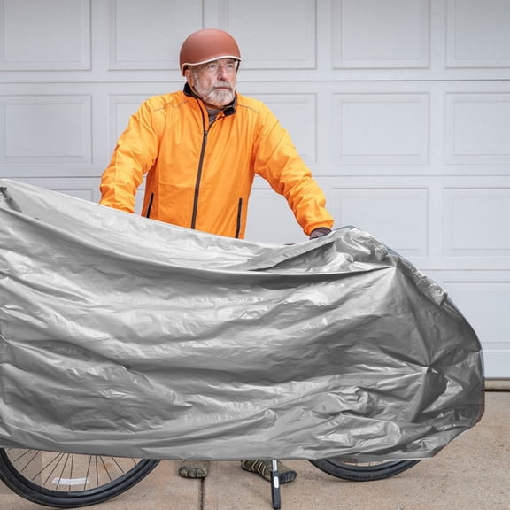 Mobestech Motorcycle Cover All Weather PEVA Silver Sun Protection Outdoor Use 1Set