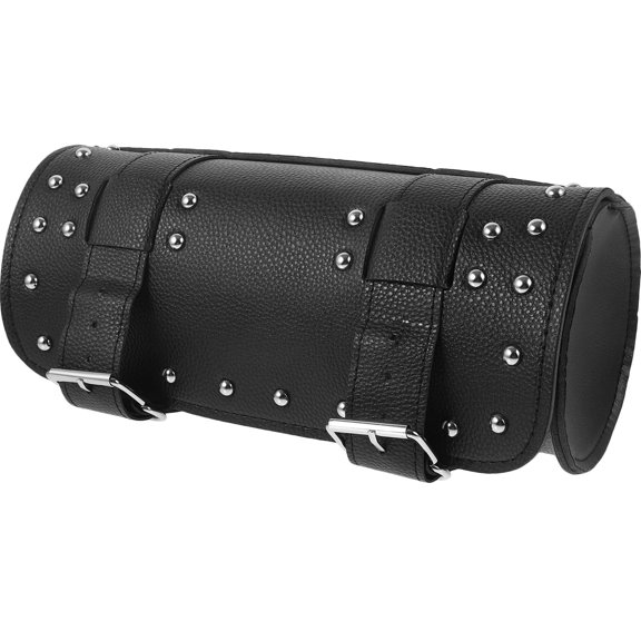 Mobestech Motorcycle Side Bag in Black PU Material for Tool and Equipment Organization