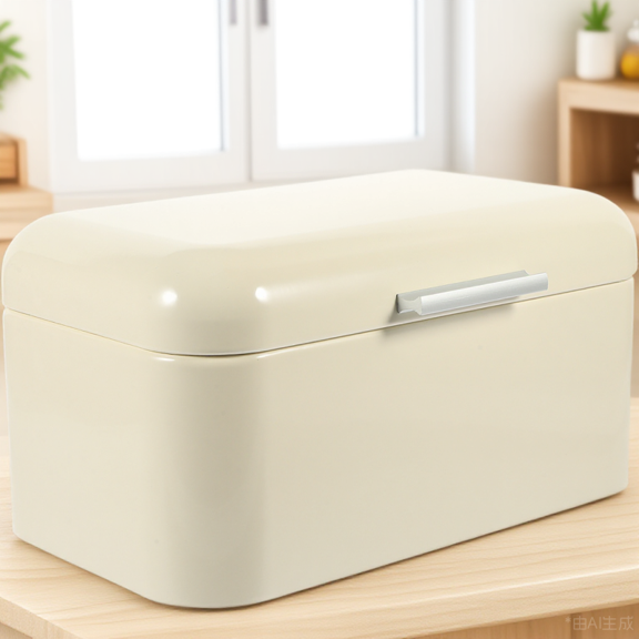 Mobestech Multi Function Bread Keeper Box with Polished Metal Surface for Kitchen Storage
