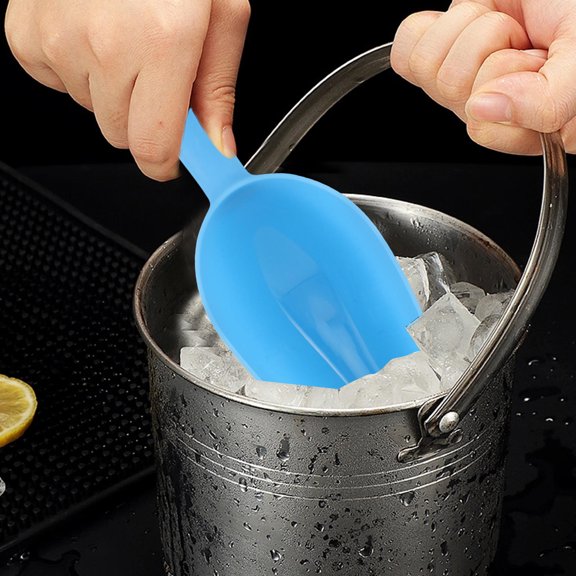 Mobestech Multi Purpose Blue Plastic Kitchen Scoop for Ice Coffee Tea Flour Candy