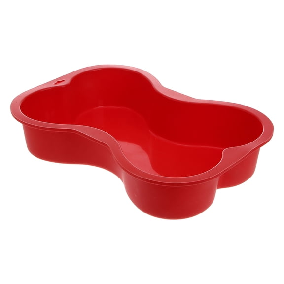 Mobestech Non Stick Red Silicone Dog Birthday Cake Mold Oven Microwave Freezer Safe