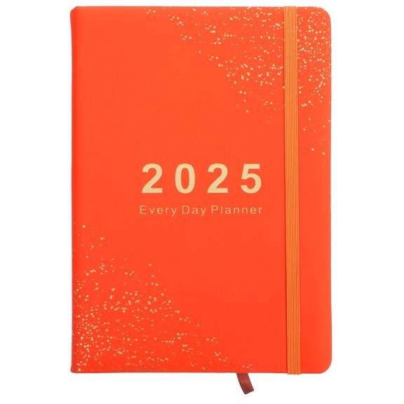 Mobestech Orange 2025 Schedule Day Planner Notebook with Sturdy Paper for Writing Use, Portable and Stylish, 6.5 x 8.5 Inches