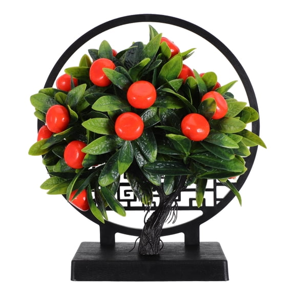 Mobestech Realistic Orange Artificial Tree with Potted Plant, Plastic Faux Fruit for Indoor Home and Office Decor