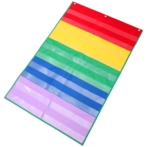 Mobestech PVC Wall Hanging Pocket Chart for Displaying Cards and Organizing Household Items