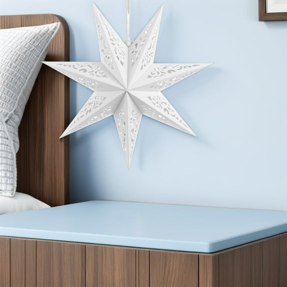 Mobestech White Hollow Out Star Lampshade for Wall Window Ceiling Light Decoration