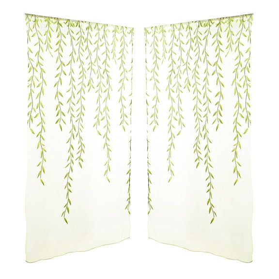 Mobestech Patterned Sheer Curtains Vine Curtain Light Filtering for Interior Designers 1Pack