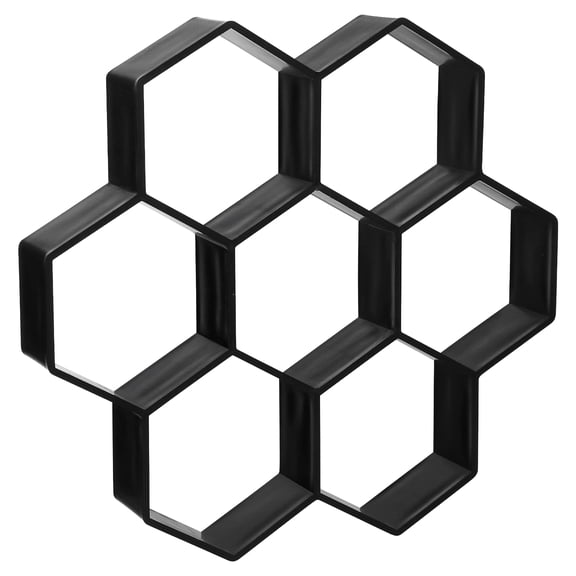 Mobestech Plastic Hexagon Brick Paver Mold for Garden Walkway and Patio Cement Path Making Black