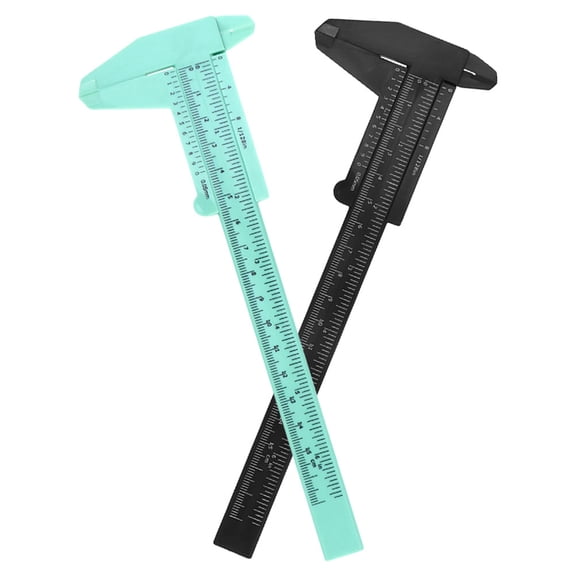 Mobestech Pocket Measuring Tool Calipers for Woodworking Plastic Green 2pcs