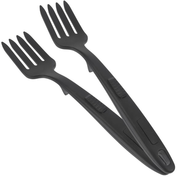 Mobestech Nonstick Silicone Fork Black for Fruit Pasta and Salad Cooking 2Pcs