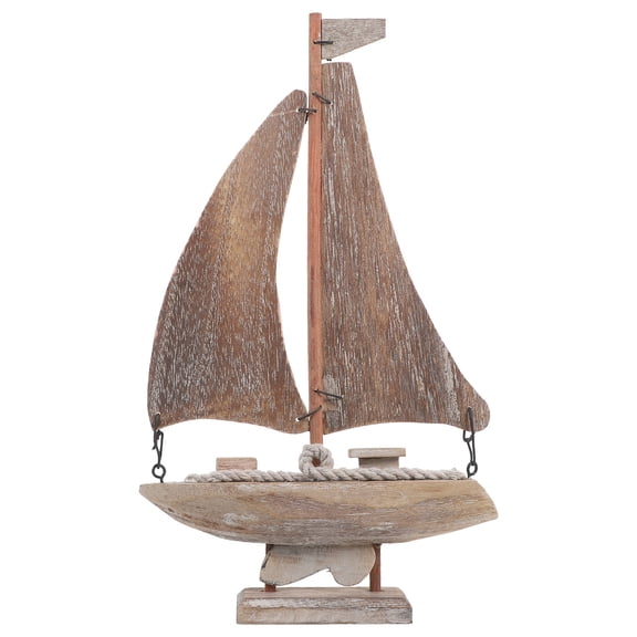 Mobestech Colorful Wooden Sailboat Figurine Nautical Home Decor for Coastal Style and Elegant Display