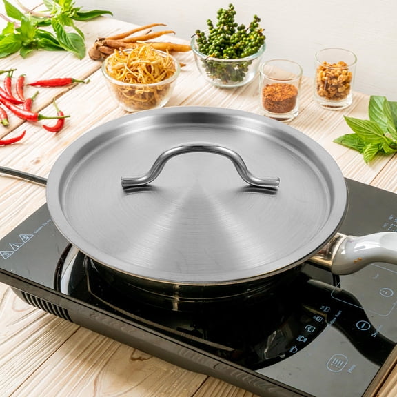 Mobestech Universal Stainless Steel Pot Lid with Tight Seal - Cooking Pot and Pan Cover for Kitchen Use