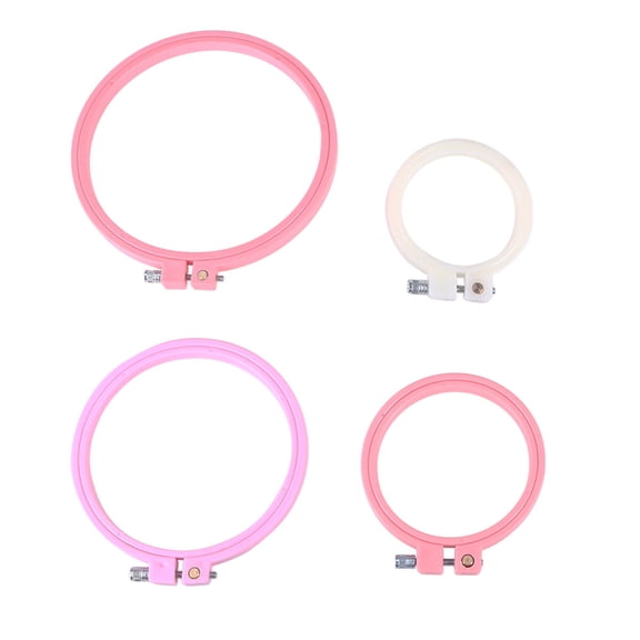 Mobestech Sewing Circle Frame Rings Cross Stitch Hoop Assorted Color 4Pcs for Cross Stitch Lovers