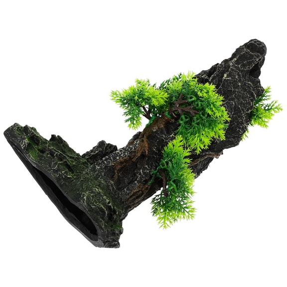 Mobestech Simulation Mountain Model Resin Aquarium Ornament for Fresh and Salt Water Tanks