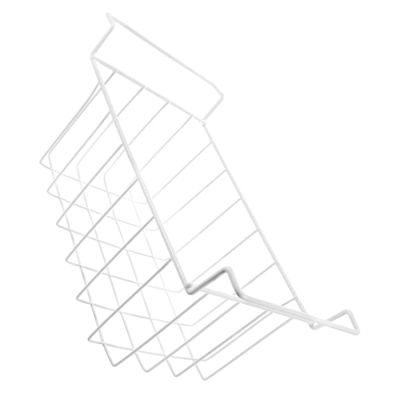Mobestech Versatile White Hanging Kitchen Basket for Freezer and Fridge with Clear Visibility
