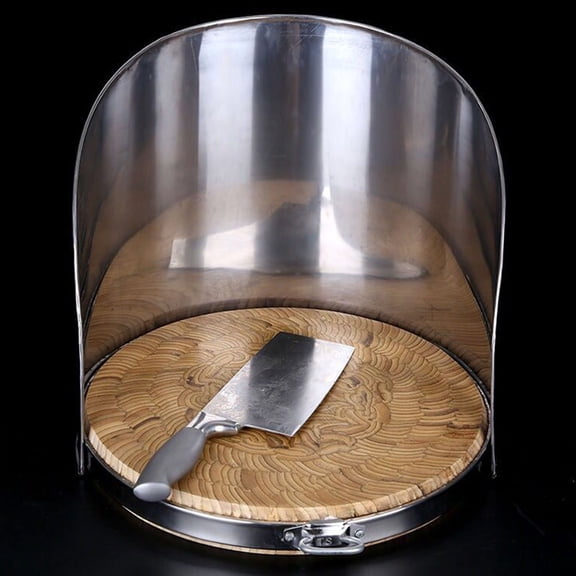 Mobestech Plated Silver Stainless Steel Cutting Board Baffle, Anti-Splatter, Kitchen Oil Barrier