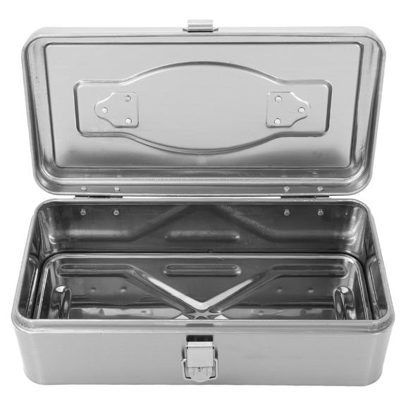 Mobestech Stainless Steel Portable Toolbox Large Metal Tool Chest for Home and Car Repairs