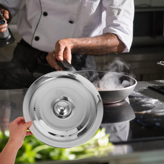 Mobestech Universal Stainless Steel Pot Lid Cover with Spill-Resistant Thick Edges for Kitchen Pots and Containers