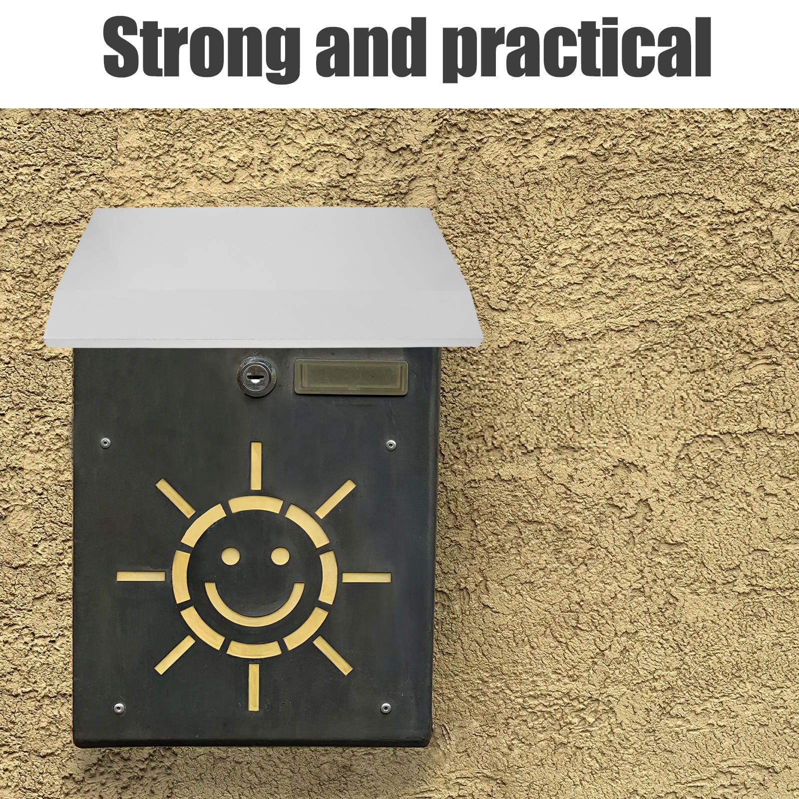 Mobestech White Stainless Steel Wall Mounted Mailbox Cover with ...