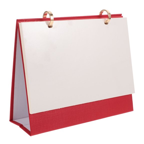 Mobestech Standing DIY Blank Calendar in Red with Thermal Transfer Printing for Home Office Desktop Use