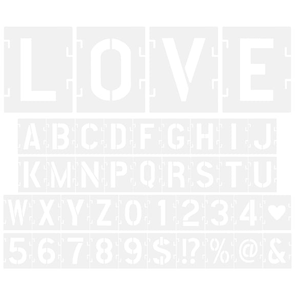 Mobestech DIY Alphabet Stencils Pet White for Indoor and Outdoor Use 1Set
