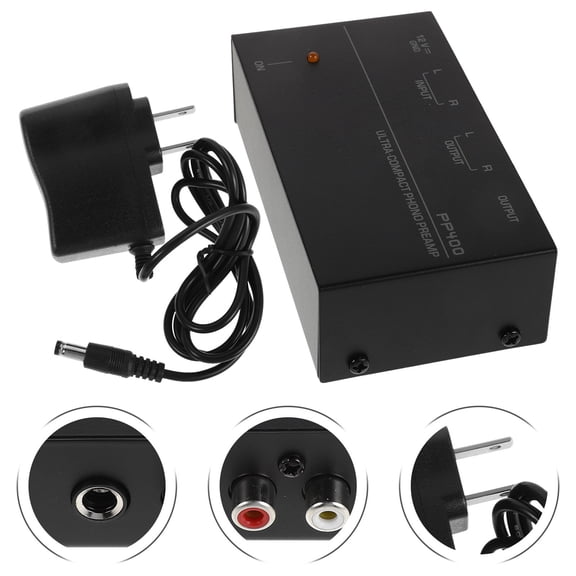 Mobestech Stereo Preamplifier Home Audio Component Metal Phono Preamp for DIY Turntable Setup