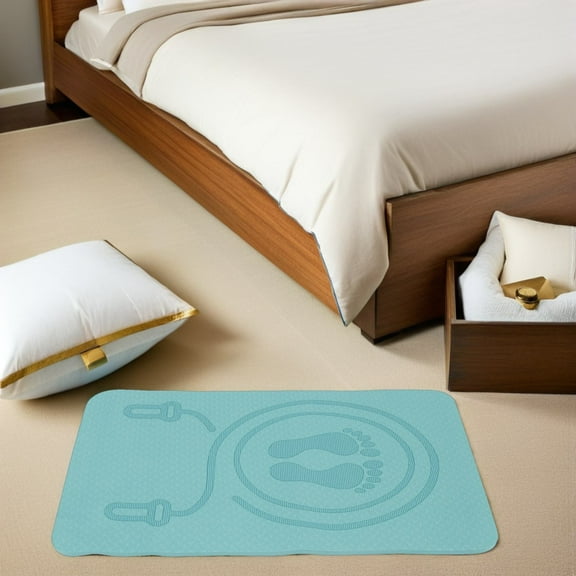 Mobestech Household Fitness Mat Green Tpe Multi Function Skipping Mat for Rope and Yoga
