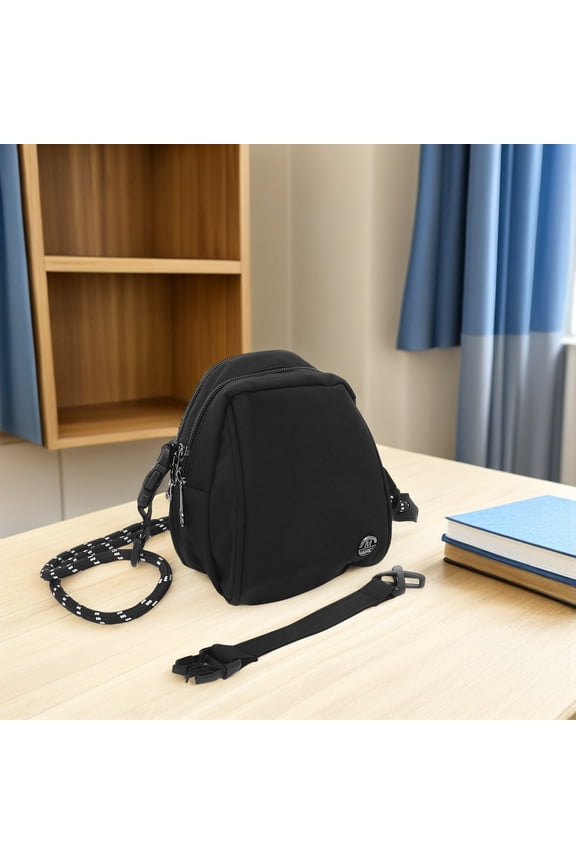 Lightweight Black Sling Backpack Unisex Crossbody Bag with Phone Pocket for Daily Use