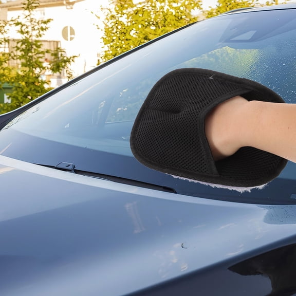 Mobestech Washable Car Polishing Glove Mitt Multi Color Soft Plush Surface for Dust and Stain Removal