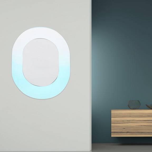 Mobestech Water Resistant Oval Acrylic Wall Mirror Unique Design for Living Room Bedroom Use